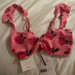 Poppy pink beach riot ruffle top